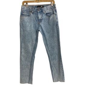 RSQ Seattle Skinny Tapered‎ Jeans Sz 30 Blue serged hem 5 pockets with rivets
